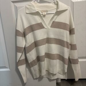 Cynthia rowley brown and cream stripped sweater